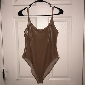 Forever 21 Mauve Velvet Bodysuit